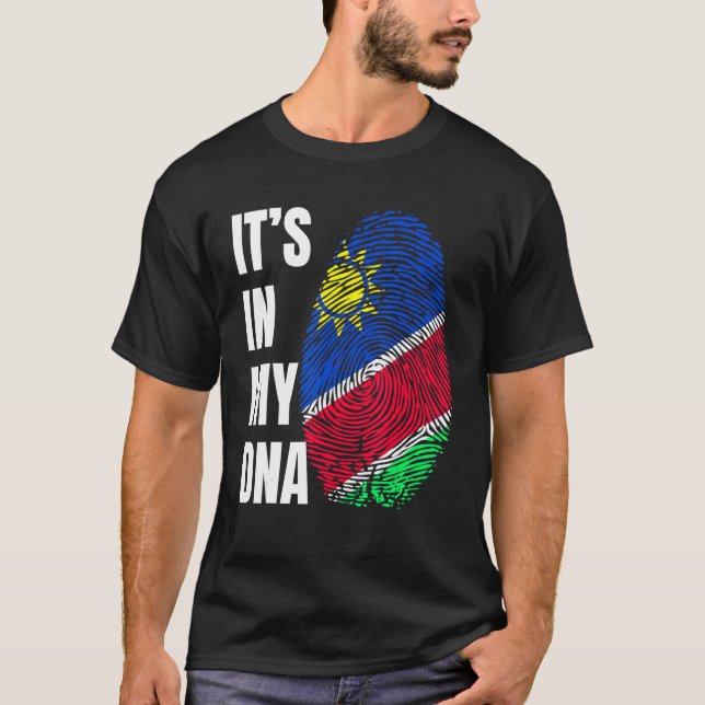 Camiseta Fingerprint DNA Biometry Namibia Flag (Anverso)