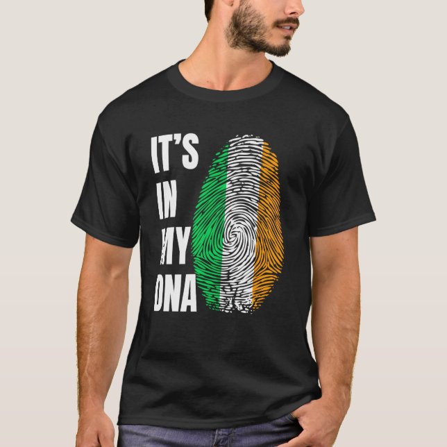 Camiseta Fingerprint DNA St Patrick's Day Irish Flag Irelan (Anverso)