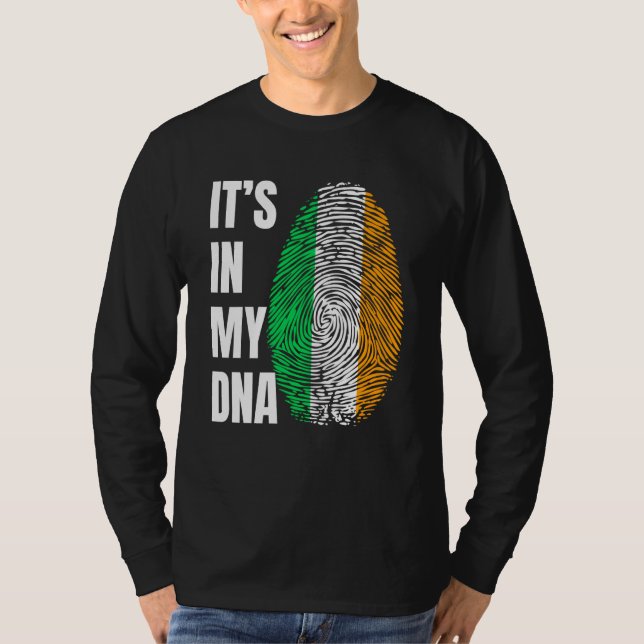 Camiseta Fingerprint DNA St Patrick's Day Irish Flag Irelan (Anverso)
