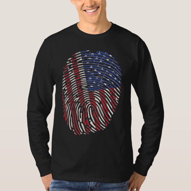 Camiseta Fingerprint USA Flag for Men and Women (Anverso)