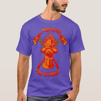 Camiseta fingir que soy un bombero de hacha hidráulico de f