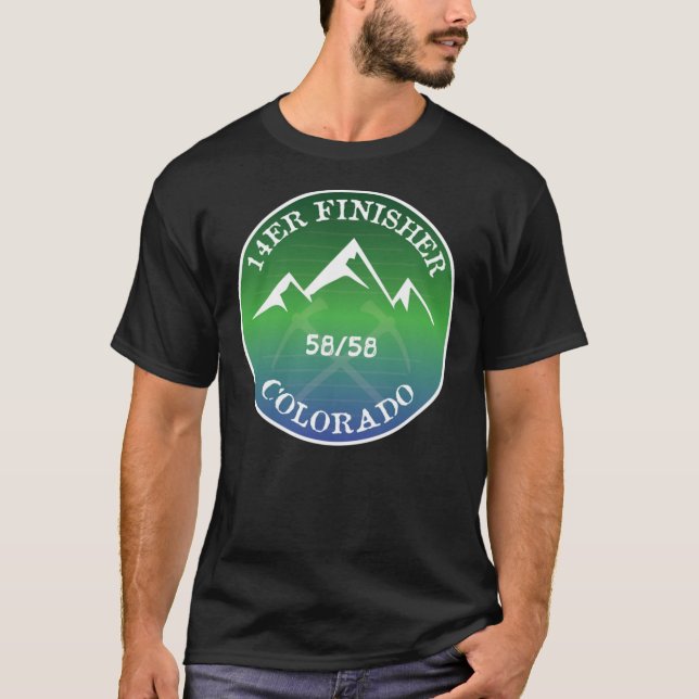 Camiseta Finisher Colorado Fourteener 14ers Senderismo (Anverso)
