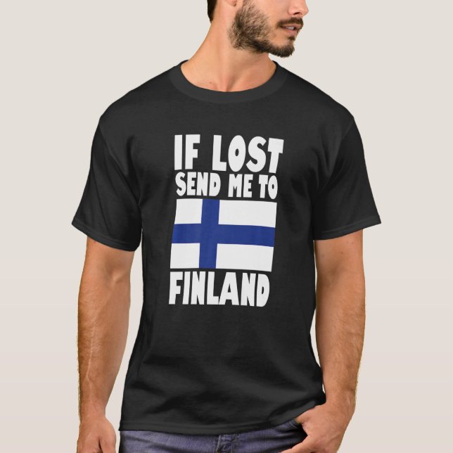 Camiseta Finland Flag Design  If lost send me to Finland Pr (Anverso)