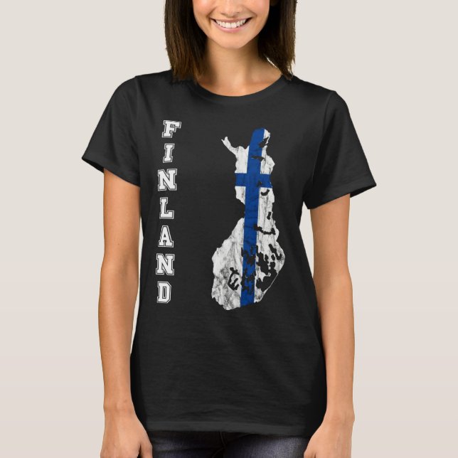 Camiseta Finland map outline Finland travel Scandinavia Sis (Anverso)