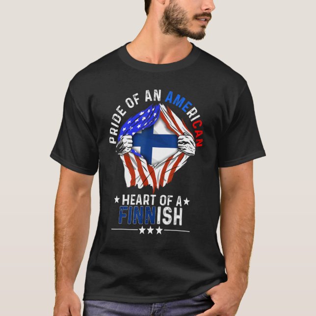 Camiseta Finlandés América Orgullo Fin de país extranjero (Anverso)