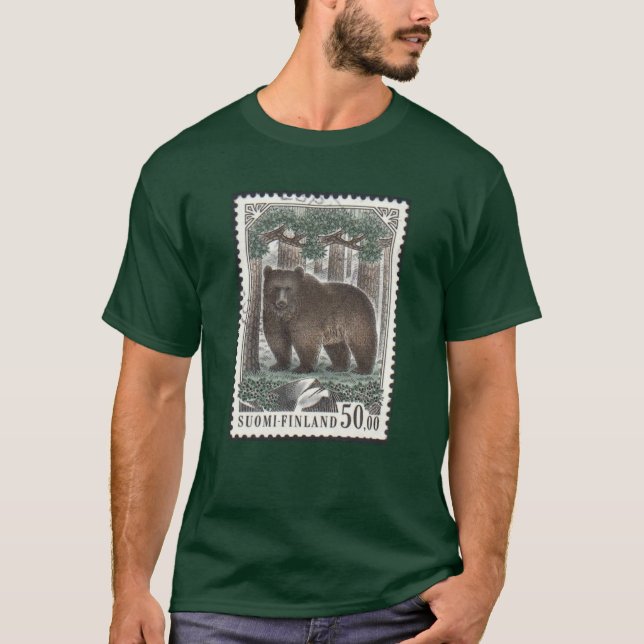 Camiseta finlandesa de Forest Green del sello del (Anverso)