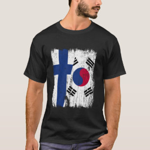 Camiseta Finlandia Corea del Sur Media Bandera Finlandés Su