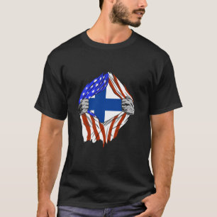Camiseta Finlandia EE. UU. Fin América Pecho Orgullo finlan