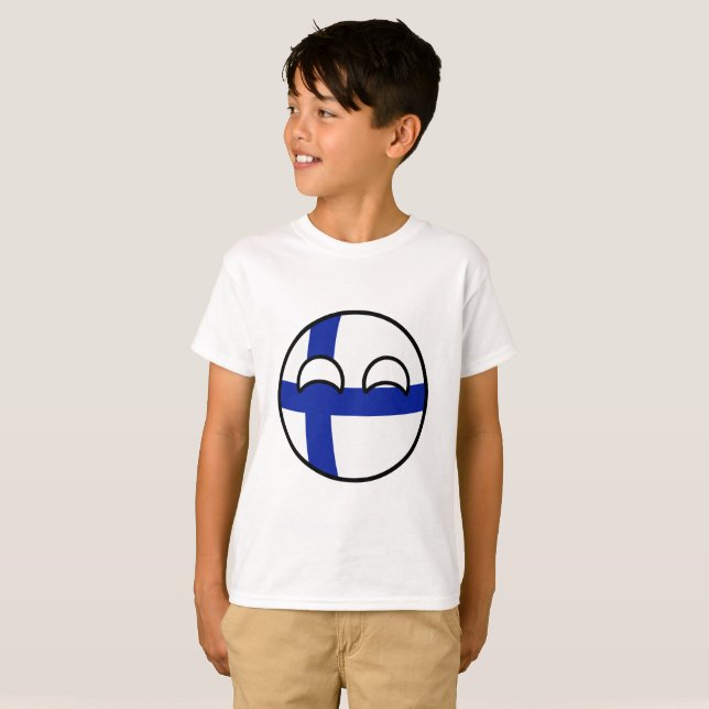 Camiseta Finlandia Geeky que tiende divertida Countryball (Anverso completo)