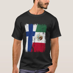 Camiseta Finlandia México Media Bandera Herencia Finlandesa