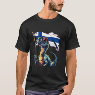 Camiseta Finlandia T-Rex Dino Raíces Finlandesas Orgullo Fi