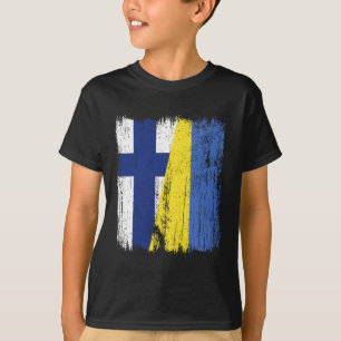 Camiseta Finlandia Ucrania Media Bandera Herencia Finlandes