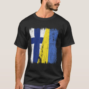 Camiseta Finlandia Ucrania Media Bandera Herencia Finlandes