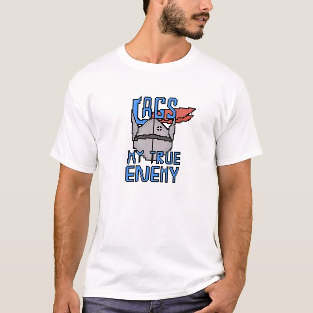 Camiseta Finn the Pixel Knight – “Lags, My True Enemy” (Anverso)