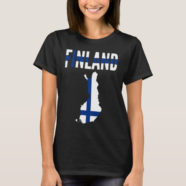 Camiseta Finnish   Finland Country Map Flag (Anverso)