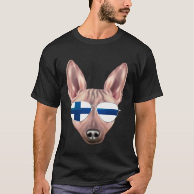 Camiseta Finnish Flag American Hairless Terrier Dog Finland (Anverso)