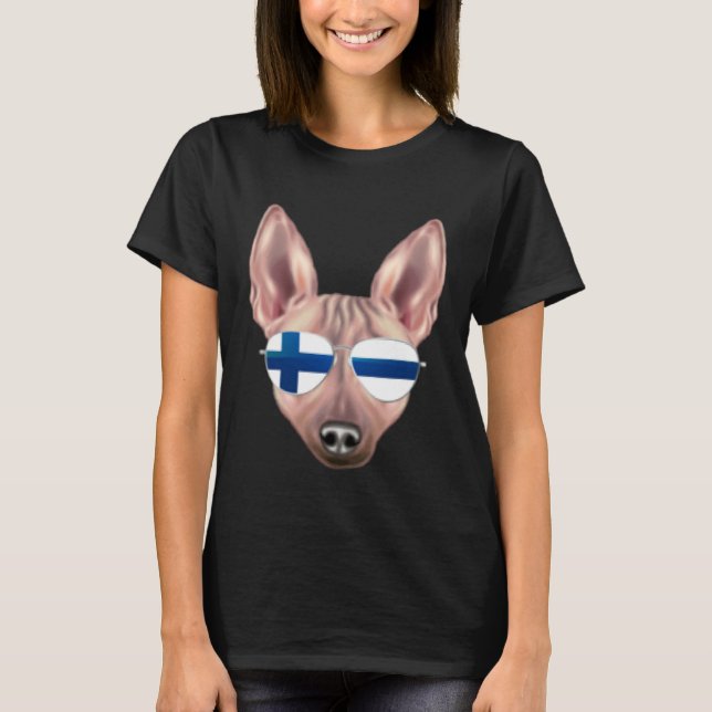 Camiseta Finnish Flag American Hairless Terrier Dog Finland (Anverso)