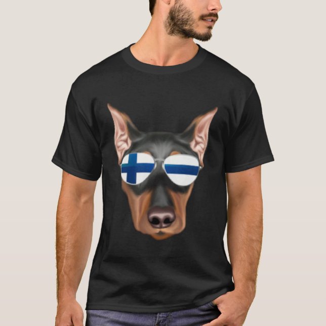 Camiseta Finnish Flag German Pinscher Dog Finland Pocket (Anverso)