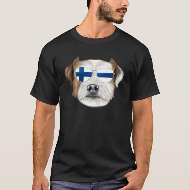Camiseta Finnish Flag Parson Russell Terrier Dog Finland Po (Anverso)