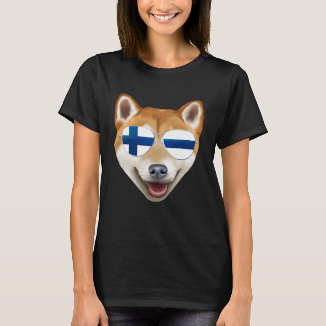 Camiseta Finnish Flag Shiba Inu Dog Finland Pocket (Anverso)