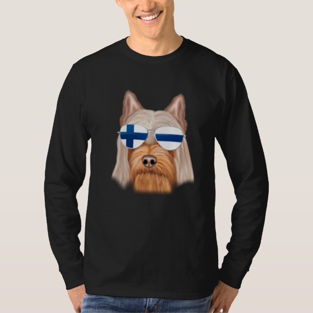 Camiseta Finnish Flag Silky Terrier Dog Finland Pocket (Anverso)