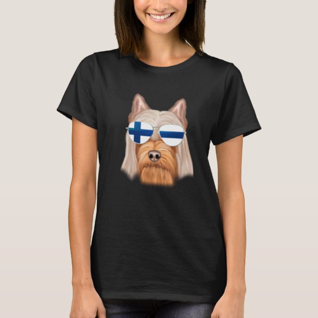 Camiseta Finnish Flag Silky Terrier Dog Finland Pocket (Anverso)