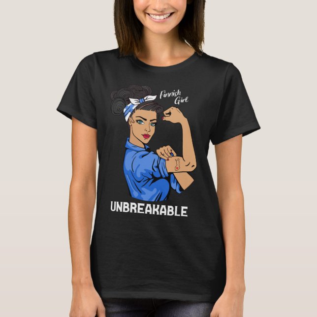 Camiseta Finnish Girl Unbreakable Finnland Heritage Suomi (Anverso)