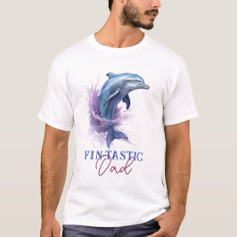 Camiseta Fintastic Dad Moderne Rustic Watercolor Shower