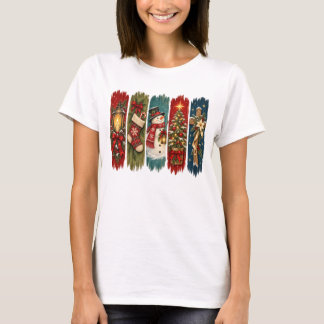 CAMISETA FIOS DE PINCEL NAVIDEÑOS COLORIDOS HERMOSOS