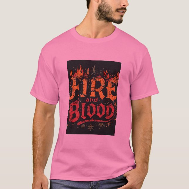 Camiseta Fire and Blood Graphic T-Shirt (Anverso)