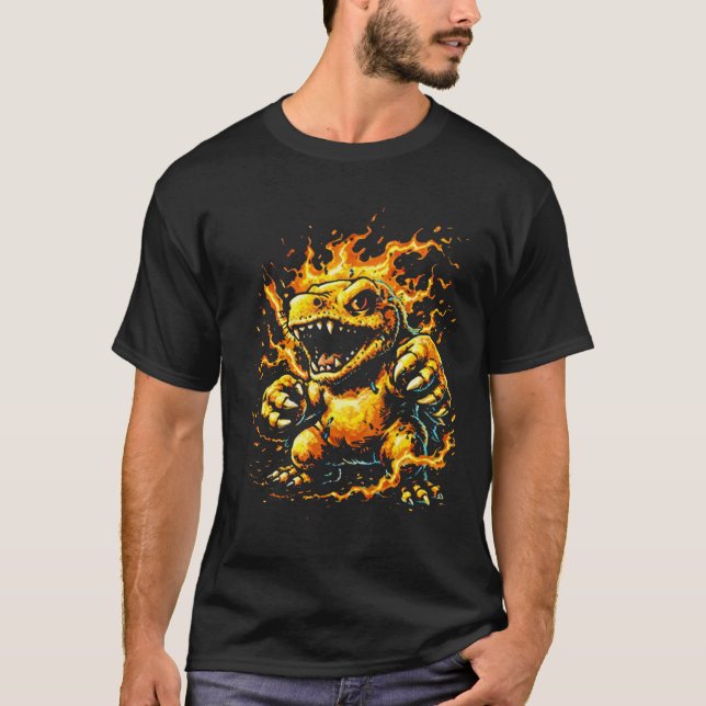 Camiseta Fire Beast Digimon Monster Comic Street Art  (Anverso)