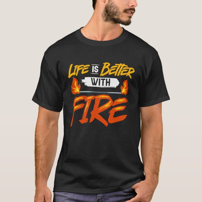 Camiseta Fire Dancing Poi Spinning Dancer Balls Beginner Sp (Anverso)