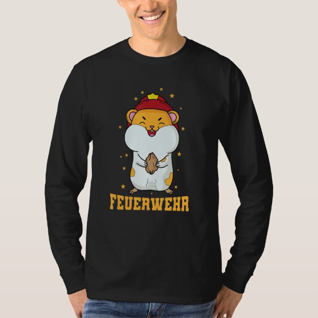 Camiseta Fire Department Hamster with Fire Helmet (Anverso)