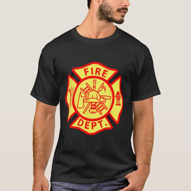 Camiseta Fire Department Logo Uniform Fireman Symbol Firefi (Anverso)
