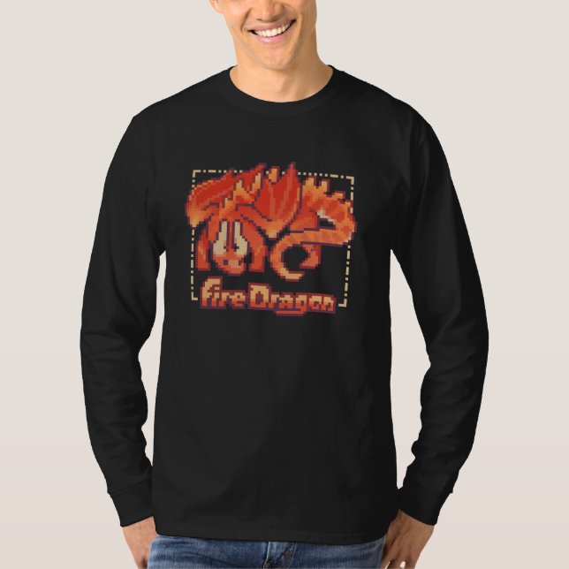 Camiseta Fire dragon, pixel art (Anverso)