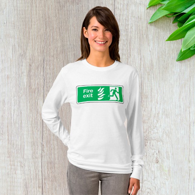 Camiseta Fire Exit Safety Sign Emergency Evacuation (Subido por el creador)