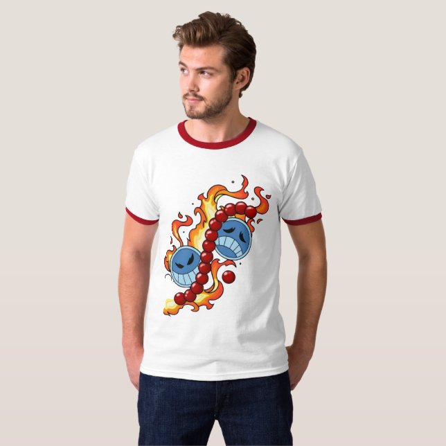 Camiseta Fire Fist Pirate T-Shirt – Flame Anime Streetwear (Anverso completo)