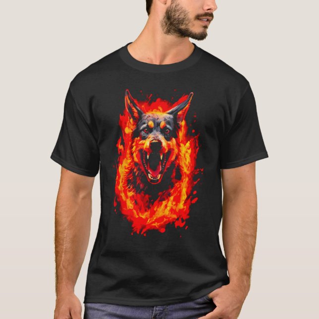 Camiseta Fire German Shepherd Dog (Anverso)