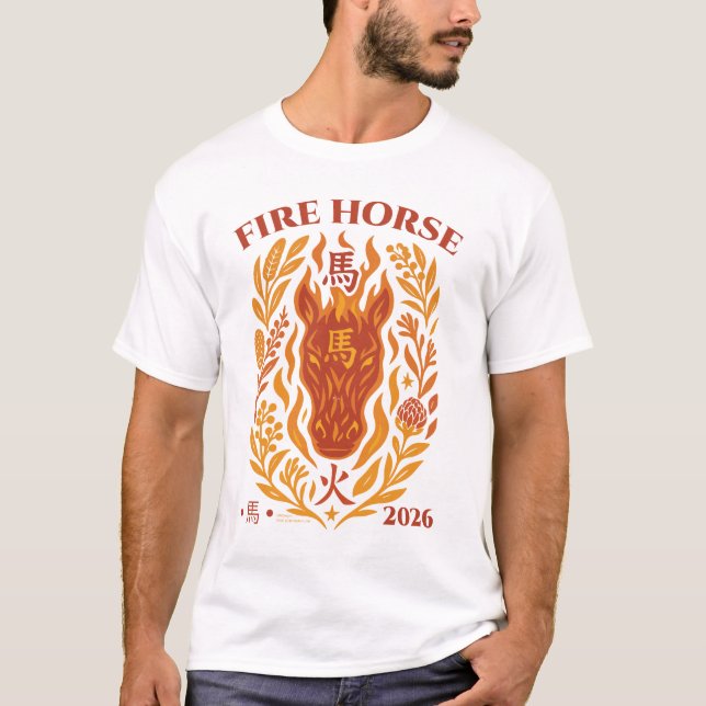 Camiseta Fire Horse 2026 – Australian Fusion Zodiac Art (Anverso)