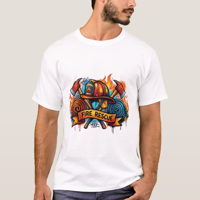 Camiseta Fire Rescue Graffiti Street Art T-Shirt (Anverso)