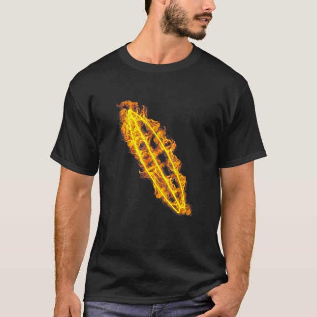 Camiseta Fire Surfboard Flames Surfing Surfboard Surfboard (Anverso)
