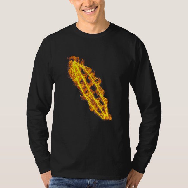 Camiseta Fire Surfboard Flames Surfing Surfboard Surfboard (Anverso)