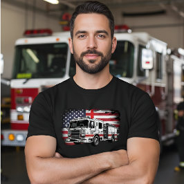 Camiseta  Fire Truck American Flag Distressed Men's T-Shirt