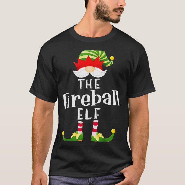 Camiseta Fireball Elf Group Christmas Funny Pajama Party  (Anverso)