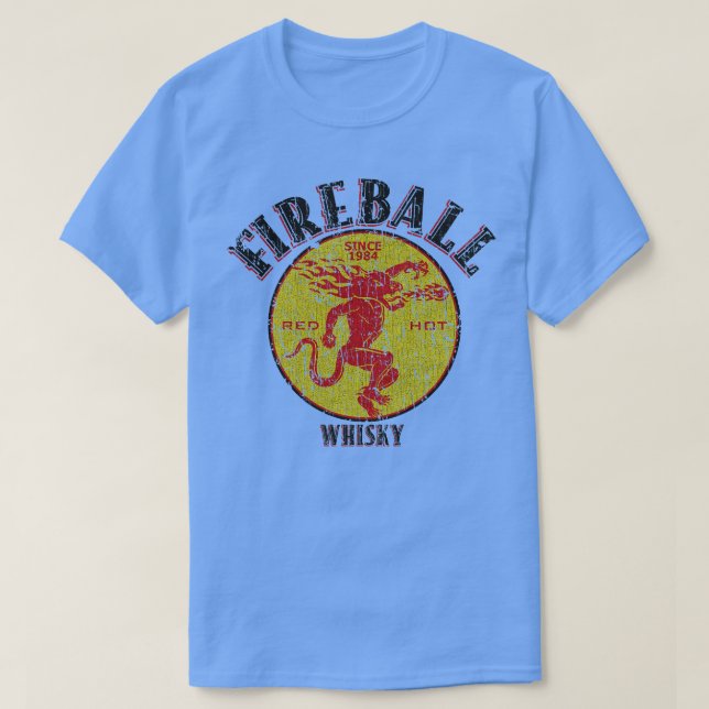 CAMISETA FIREBALL WHISKY 1984 VINTAGE RETRO ESTILO (Diseño del anverso)