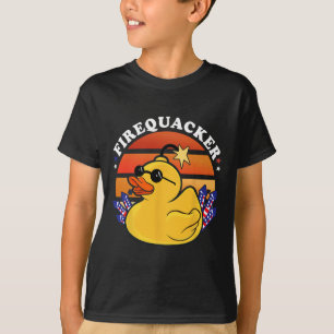 Camiseta Firecracker Duck 4 De Julio Día Patriótico Usa Fla