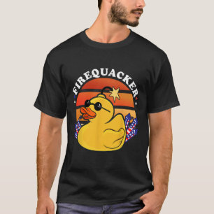 Camiseta Firecracker Duck 4 De Julio Día Patriótico Usa Fla