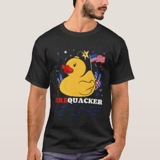 Camiseta Firecracker Duck 4 De Julio Día Patriótico Usa Fla