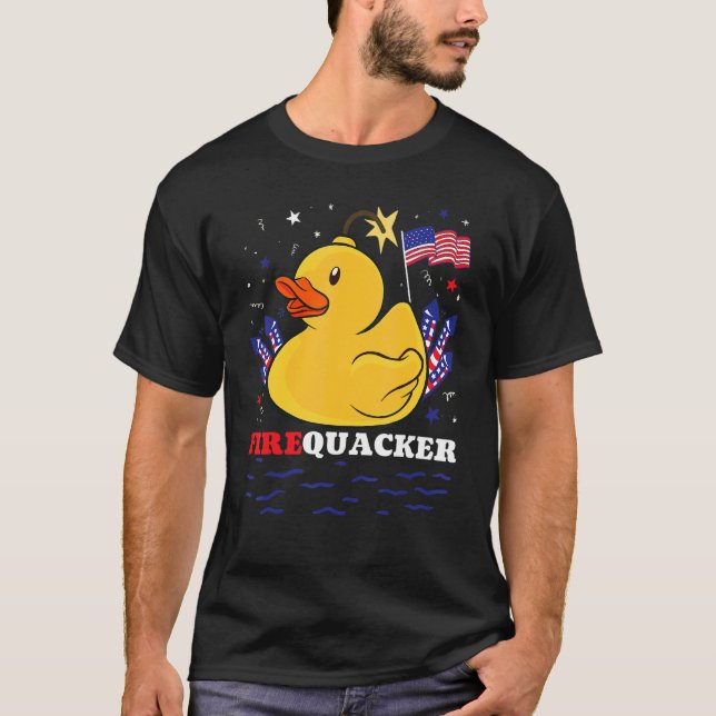 Camiseta Firecracker Rubber Duck 4 De Julio Firequacker Pa (Anverso)