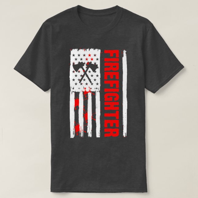 Camiseta Firefighter American Flag Patriotic Firefighter  (Diseño del anverso)